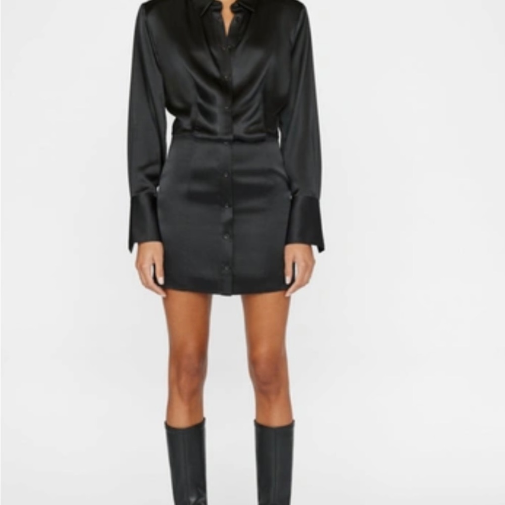 Frame Strong Shoulder, silk ,  mini dress Xs